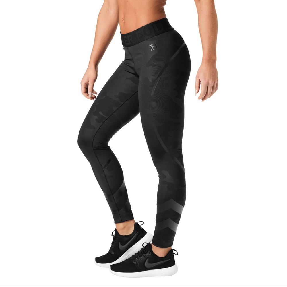 NWT BETTER BODIES Camo High Tights,
Black Camo